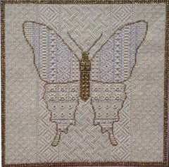 The Meredith Collection Treglown Designs Lace Butterfly Stitch Sampler Needlepoint Canvas