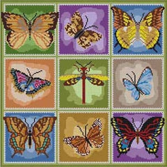The Meredith Collection Treglown Designs Butterfly Sampler Needlepoint Canvas