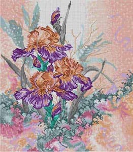 The Meredith Collection Treglown Designs Modern Iris Square Shape Needlepoint Canvas