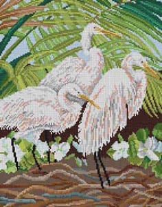 The Meredith Collection Treglown Designs Egrets Needlepoint Canvas