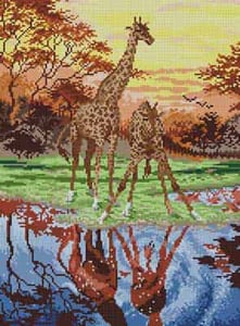 The Meredith Collection Treglown Designs Giraffes Needlepoint Canvas