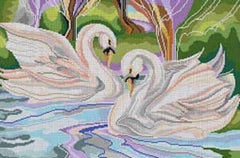 The Meredith Collection Treglown Designs Swans Needlepoint Canvas