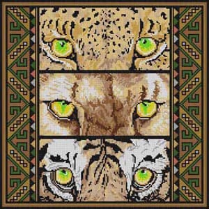 The Meredith Collection Treglown Designs Big Cat Eyes Needlepoint Canvas
