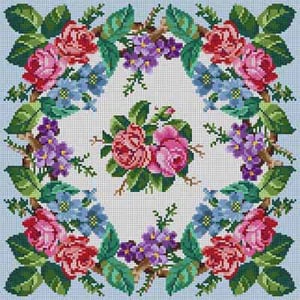 The Meredith Collection Treglown Designs Floral Wreath Needlepoint Canvas