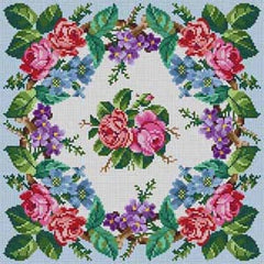 The Meredith Collection Treglown Designs Floral Wreath Needlepoint Canvas
