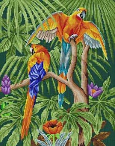 The Meredith Collection Treglown Designs Parrots Needlepoint Canvas