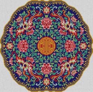 The Meredith Collection Treglown Designs Oriental Plate Needlepoint Canvas
