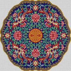 The Meredith Collection Treglown Designs Oriental Plate Needlepoint Canvas