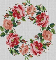 The Meredith Collection Treglown Designs Rose Wreath Needlepoint Canvas