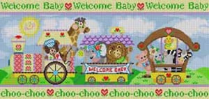 The Meredith Collection Treglown Designs Baby Train Needlepoint Canvas