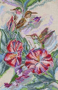 The Meredith Collection Treglown Designs Hummingbirds and Flowers Needlepoint Canvas
