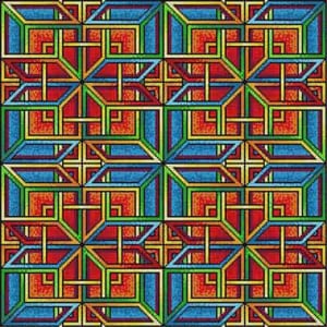 The Meredith Collection Treglown Designs Optical Four Squares Needlepoint Canvas
