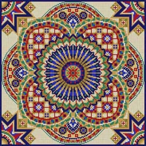 The Meredith Collection Treglown Designs Tile Pattern Needlepoint Canvas