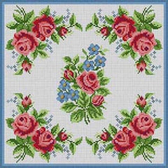 The Meredith Collection Treglown Designs Corner Roses Pillow Needlepoint Canvas