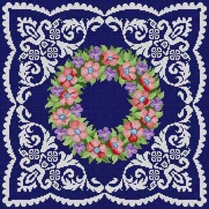 The Meredith Collection Treglown Designs Floral Wreath Pattern Needlepoint Canvas
