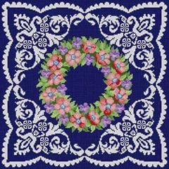 The Meredith Collection Treglown Designs Floral Wreath Pattern Needlepoint Canvas