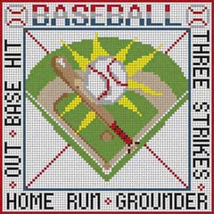 The Meredith Collection Treglown Designs Baseball Needlepoint Canvas