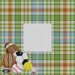 The Meredith Collection Treglown Designs Sports Changble Brdr Needlepoint Canvas