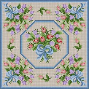 The Meredith Collection Treglown Designs Rosebud Bouquet Needlepoint Canvas