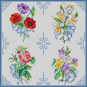 The Meredith Collection Treglown Designs Floral Bouquets Needlepoint Canvas