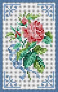 The Meredith Collection Treglown Designs Rose Bouquet with Ribbon Needlepoint Canvas