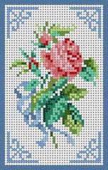The Meredith Collection Treglown Designs Rose Bouquet with Ribbon Needlepoint Canvas