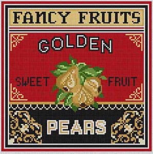 The Meredith Collection Treglown Designs Pears Needlepoint Canvas