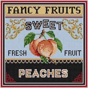 The Meredith Collection Treglown Designs Peaches Needlepoint Canvas
