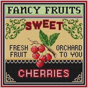 The Meredith Collection Treglown Designs Cherries Needlepoint Canvas