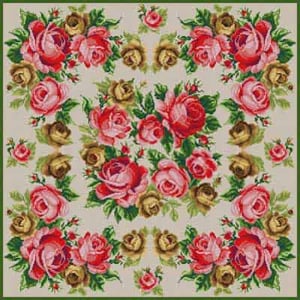 The Meredith Collection Treglown Designs Roses Large Needlepoint Canvas