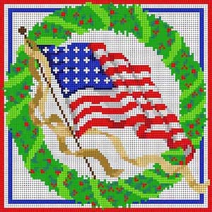The Meredith Collection Treglown Designs Flag And Wreath Needlepoint Canvas