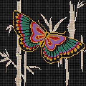 The Meredith Collection Treglown Designs Oriental Butterfly Needlepoint Canvas - 13M