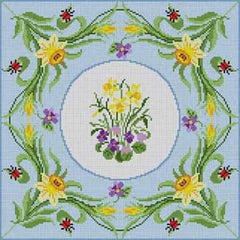 The Meredith Collection Treglown Designs Daffodils & Violets Needlepoint Canvas