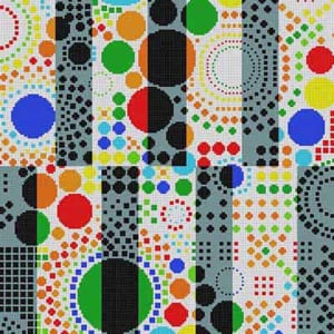 The Meredith Collection Treglown Designs Colourful Fantasy Circles Needlepoint Canvas