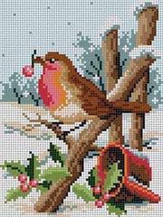 The Meredith Collection Treglown Designs Bird In The Snow Needlepoint Canvas