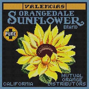 The Meredith Collection Treglown Designs Sunflower Fruit Label Needlepoint Canvas