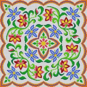The Meredith Collection Treglown Designs Colorful Floral Pattern Needlepoint Canvas