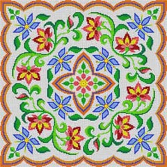 The Meredith Collection Treglown Designs Colorful Floral Pattern Needlepoint Canvas