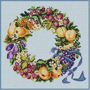 The Meredith Collection Treglown Designs Fruit Wreath Needlepoint Canvas