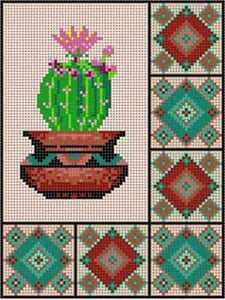 The Meredith Collection Treglown Designs Cactus & Border Two Needlepoint Canvas