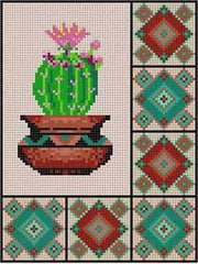 The Meredith Collection Treglown Designs Cactus & Border Two Needlepoint Canvas