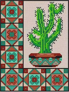 The Meredith Collection Treglown Designs Cactus & Border Three Needlepoint Canvas