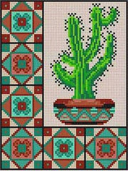 The Meredith Collection Treglown Designs Cactus & Border Three Needlepoint Canvas