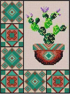 The Meredith Collection Treglown Designs Cactus & Border Five Needlepoint Canvas