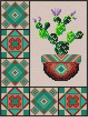 The Meredith Collection Treglown Designs Cactus & Border Five Needlepoint Canvas
