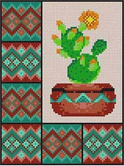 The Meredith Collection Treglown Designs Cactus & Border Six Needlepoint Canvas