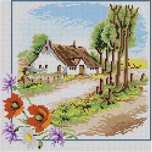 The Meredith Collection Treglown Designs Summer Scene Needlepoint Canvas