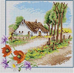 The Meredith Collection Treglown Designs Summer Scene Needlepoint Canvas