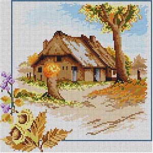 The Meredith Collection Treglown Designs Autumn Scene Needlepoint Canvas