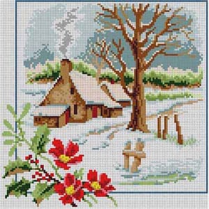 The Meredith Collection Treglown Designs Winter Scene Needlepoint Canvas